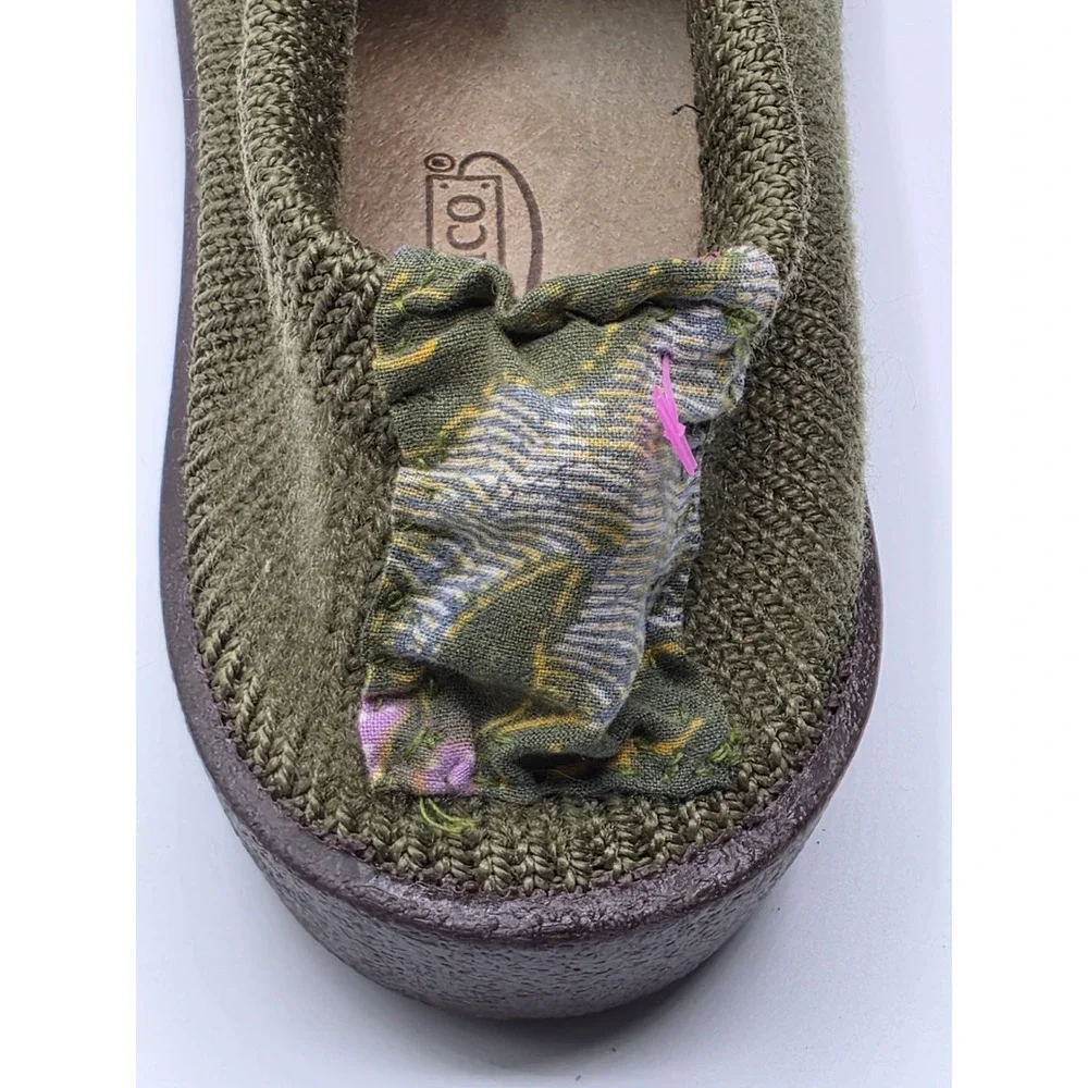 Arcopedico Shoes Womens Size 39 /US 6 Green Nylon Flats Knit Mesh Loafer Slip on